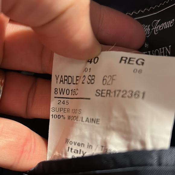 Samuelsohn Full Canvased 40R Super 130s Like New - Picture 8 of 8